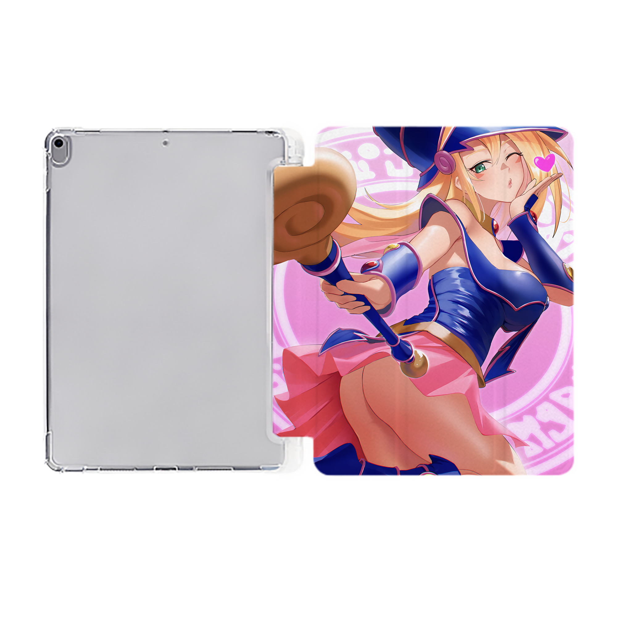 （画像用） 遊☆戯☆王 Yu-Gi-Oh! IPad ケース ペン収納付き 三つ折りスタンド PUレザー×シリコン 対応機種9.5/10.5/10.9インチ